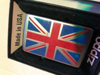British Union Jack England Zippo Lighter Boxed