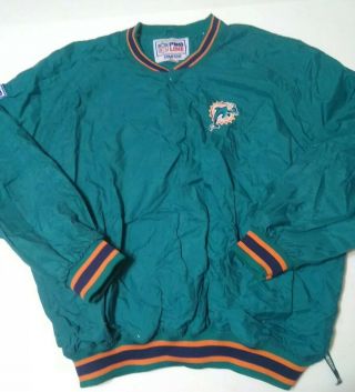 Vintage Miami Dolphins Mens Pullover Jacket Size Xl Pro Line Starter