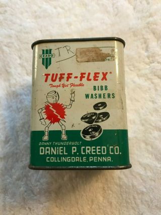 Tuff - Flex 56 Bibb Washers & Tin,  Daniel P.  Creed Co.  Collingdale,  Pa Vintage Tin