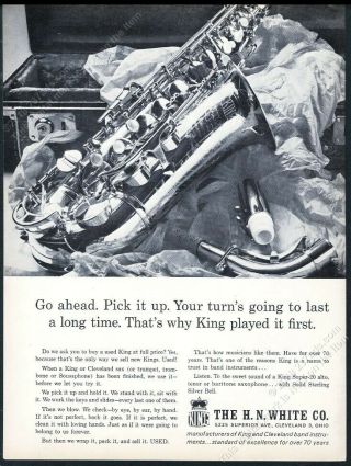 1964 King 20 Saxophone Photo Vintage Print Ad