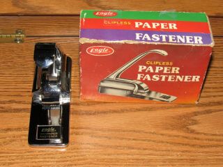 Vintage Minty Eagle Brand Chrome Clipless Paper Fastener