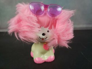 Vintage 1982 Mattel POOCHIE Stamper Paws Stamp Pink Dog Push Down Sunglasses 2