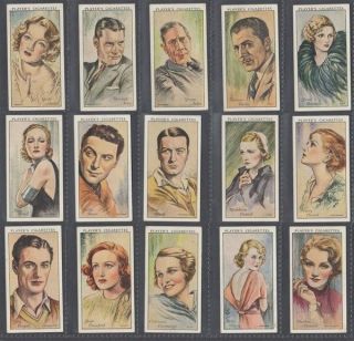 Cigarette Card Part Set John Player & Sons,  Film Stars 1934 (id:984/cf500)