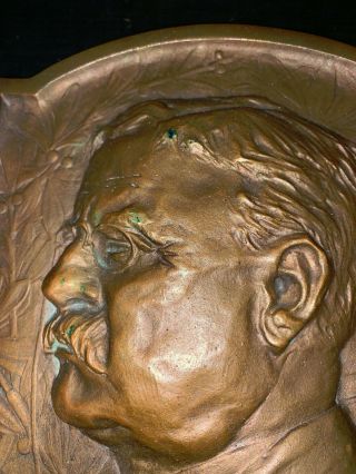 Theodore (Teddy) Roosevelt Antique Bronze Bas - Relief Plaque 2