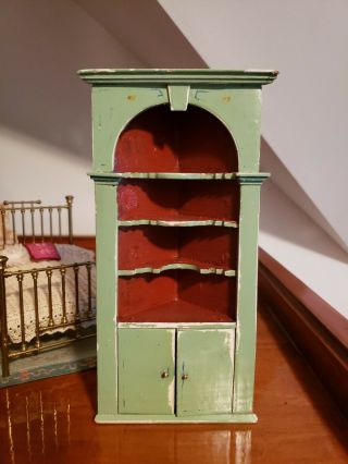 Dollhouse Miniature Vintage Tynietoy Corner Cupboard Needs Renovation ;)