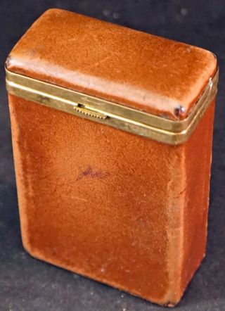 Vintage Lasalle Cowhide Leather Cigarette Pack Holder Case Hinged Lid