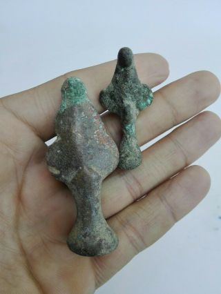 Ancient Bronze Roman Rare Antique Man And Woman 100 - 200 Ad Century Legionary Old