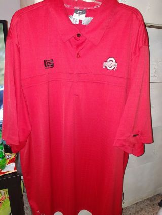 Nike Elite Dri Fit Authentic Ohio State Buckeyes Lebron Polo Golf Shirt Sz Xl