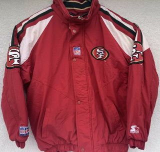 Mens Vintage Pro Line Starter San Francisco 49ers Full Zip Jacket/ Coat Size L