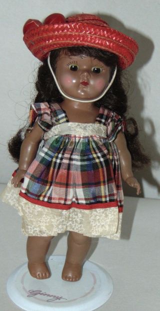 RARE Vintage GINNY DOLL Strung BLACK Tagged Clothes 2