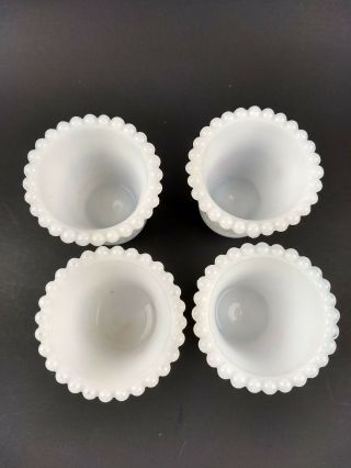 4 Vintage Hobnail White Milk Glass Peg Votive Holder Cup Sconce Candleholder 3