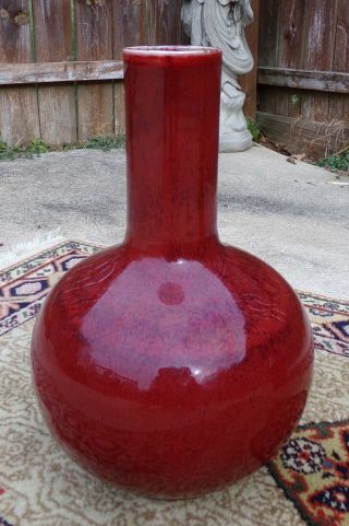 Antique Chinese Oxblood Langyao Glazed Tianquiping Bottle Vase Qing Dynasty 16 "