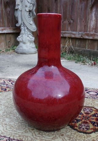Antique Chinese Oxblood Langyao Glazed Tianquiping Bottle Vase Qing Dynasty 16 