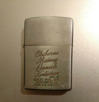 Vintage 1950 - 57 Zippo Advertisement Lighter Pat.  2517191 Indiana And Kentucky