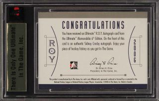 2005 In The Game Ultimate ROY Silver Sidney Crosby ROOKIE RC AUTO (PWCC) 2
