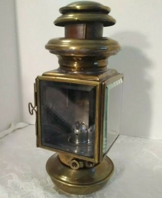 Antique Brass Auto Carriage Buggy Kerosene Lamp Light,  Clear Glass Lantern