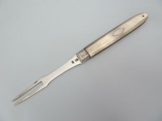 Georgian Solid Silver & Mother Of Pearl Handled Folding Fruit Fork.  C.  1820