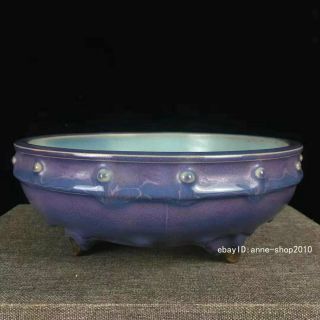 Antique Old Chinese Dynasty Purple Glaze Porcelain Pottery Brush Washing Alwj
