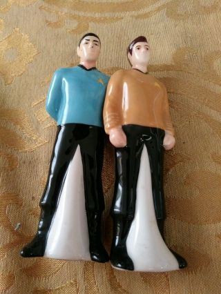 Vintage.  Magnetic Star Trek Kirk And Spock Salt And Pepper Shakers