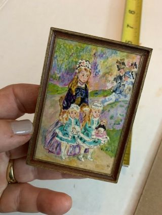 Doll House Painting Renoir Museum Antique Vintage Living Room Oil Miniature