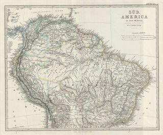 1873 Stieler Map Of The Northern Part Of South America