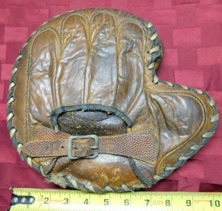 Vintage Antique Catchers Mitt Jc Higgins Earl Grace Junior 1930s Baseball Glove