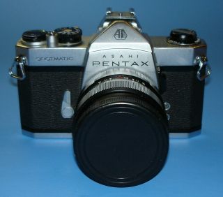 Vintage Asahi Pentax Spotmatic Camera Rikenon Auto 1:2.  8 F=28mm Lens Japan