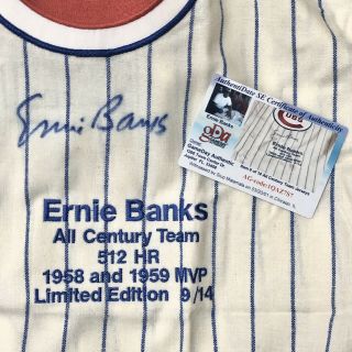 Ernie Banks Signed Jersey 2001 All Century Team Ltd Ed 9/14 Mitchell Ness Mn