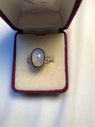 Vintage Sterling Silver Moonstone Womens Ring Size 5 1/2 7g