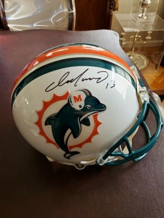 Dan Marino Signed Autographed F/s Helmet Miami Dolphins Mounted Memories