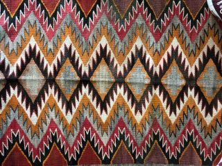 Rare Vintage Antique Red Mesa Rug Old Navajo Native Indian Blanket Woven 70x40nr