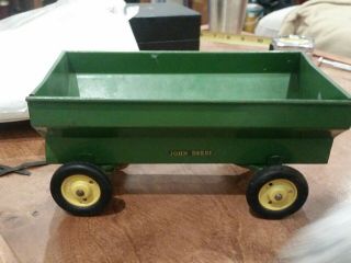 Vintage John Deere Farm Toy Metal Tru Scale Hay Wagon Cart Wheels