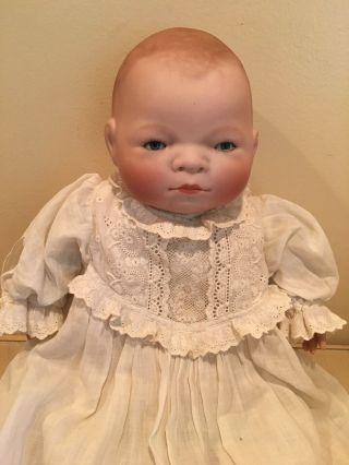 14 " Bye Lo Baby Bisque Doll With Swivel Head Marked Grace S.  Putnam - Very Good