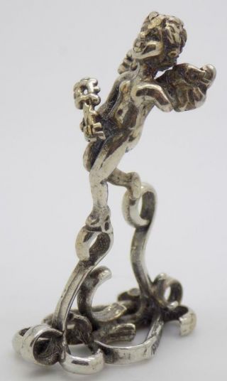Vintage Solid Silver Italian Made Angel Hallmarked Figurine Miniature Rare