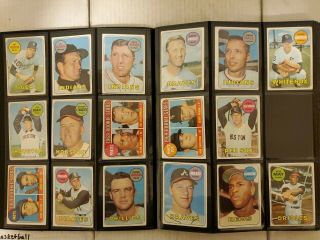 Binder Full Of Topps Vintage Baseball Cards 1967 - 69 340,  Cards