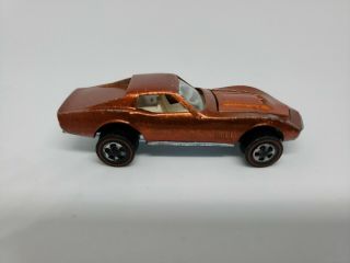 Vintage Redline Hotwheels Custom Corvette 1968 Mattel Burnt Orange