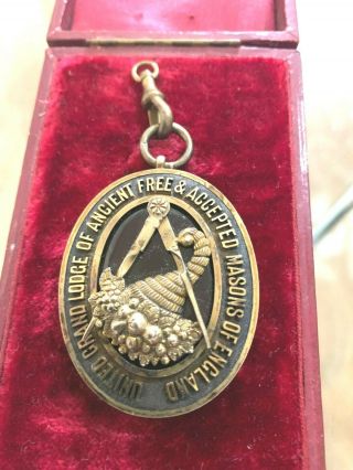 Antique Silver Masonic Medal United Grand Lodge Accepted Masons 1897