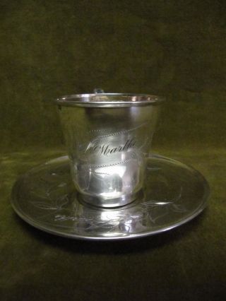 Late 19th C French Sterling Silver (950) Coffee Cup 83gr Art Nouveau 1900 Marthe