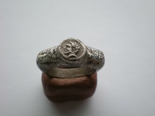 Very Rare Ancient Roman Legionary Silver Ring - Legio I Italica