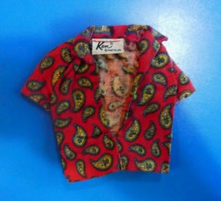 Vintage Ken Doll Clothes - Mod Era Ken Pak - Sun Fun Paisley Shirt - Htf