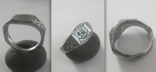 Absolutely Rare Medieval Knights Templar Silver Ring From The Commandery Milan