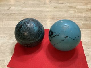 Ebonite Tornado Duck Pin Bowling Balls - Vintage Duckpin Bowling Balls