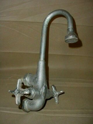Old Antique Cast Iron Soap Stone Kitchen Long Neck Sink Faucet Fixture