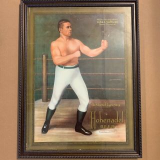 Vintage Boxing Beer Advertising Poster Framed; John L.  Sullivan 2