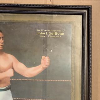 Vintage Boxing Beer Advertising Poster Framed; John L.  Sullivan 3