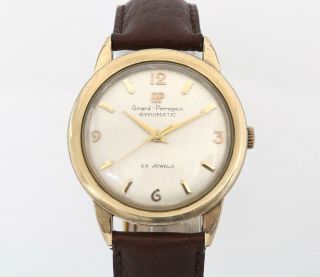 Vintage Girard Perregaux Gyromatic 35mm 10k Gold Filled Mens Swiss Wristwatch