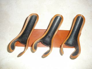 Mid Century Modern Leather Pipe Stand Holder (made In Denmark)