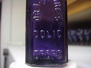 Dr.  Lesure ' s Colic Drops - Keene,  N.  H.  - Veterinary - Vintage PURPLE Bottle 3