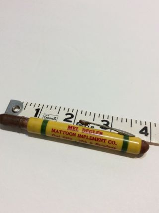 John Deere Mattoon Implement Vintage Bullet Pencil Degler