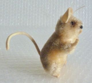 Mouse Brown Vintage 3 1/2 " Plush Faux Fur Felt Mini Toy Adorable Rodent Neocurio